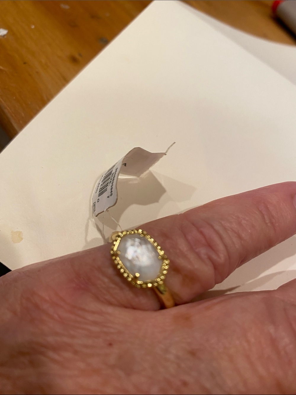 Kendra Scott Gold-tone Ring with White Mother-of-Pearl Accent